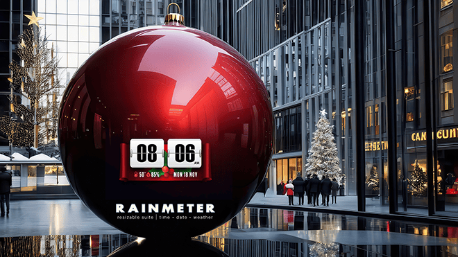 Christmas Holidays ( Re-sizable  -RAINMETER )